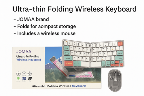 JOMAA Folding Bluetooth Keyboard + Mouse Set